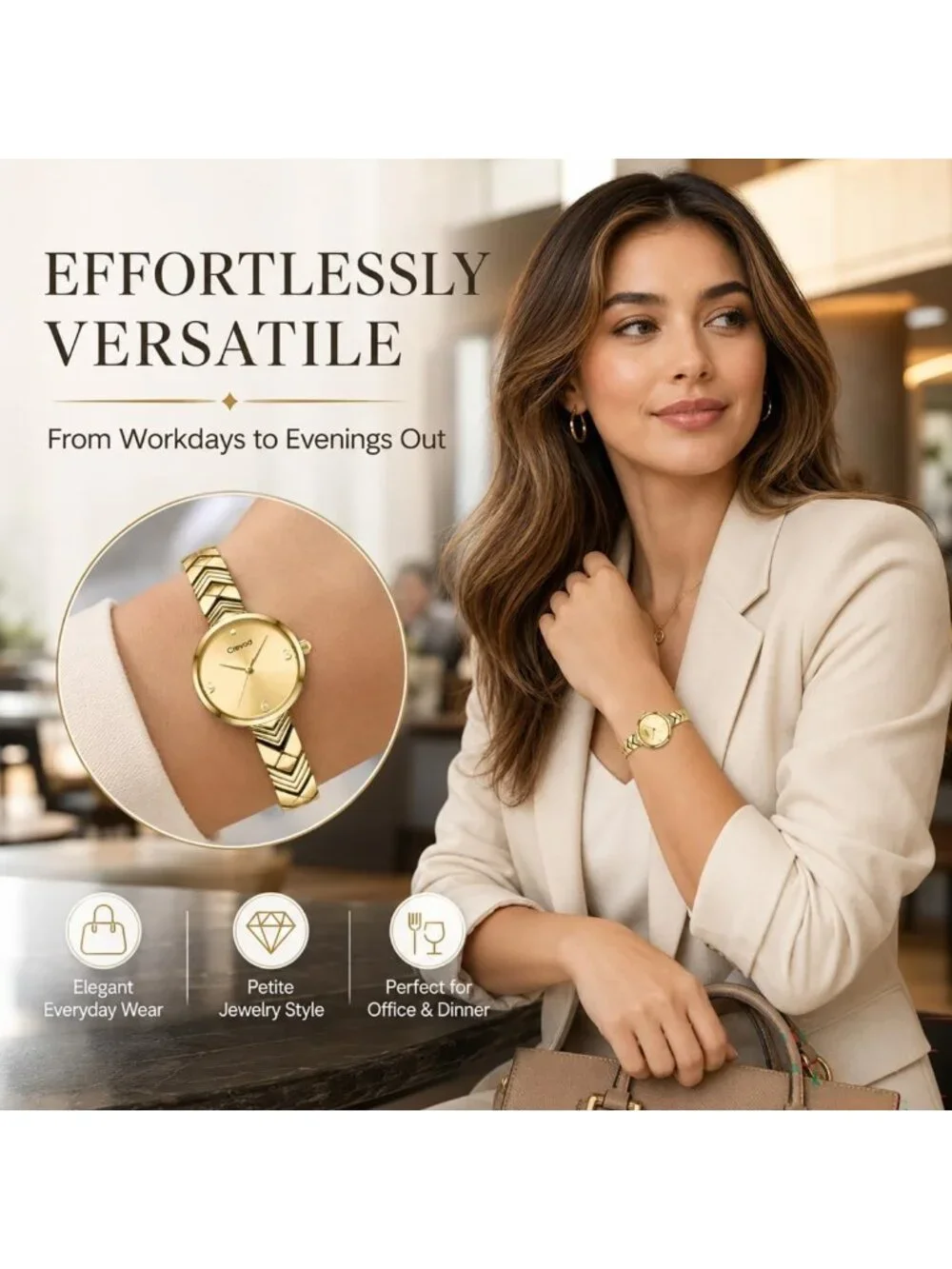 Elegant Vintage Gold Minimalist Watch | Luxury Quartz Ladies Dress Wrist Jewelry